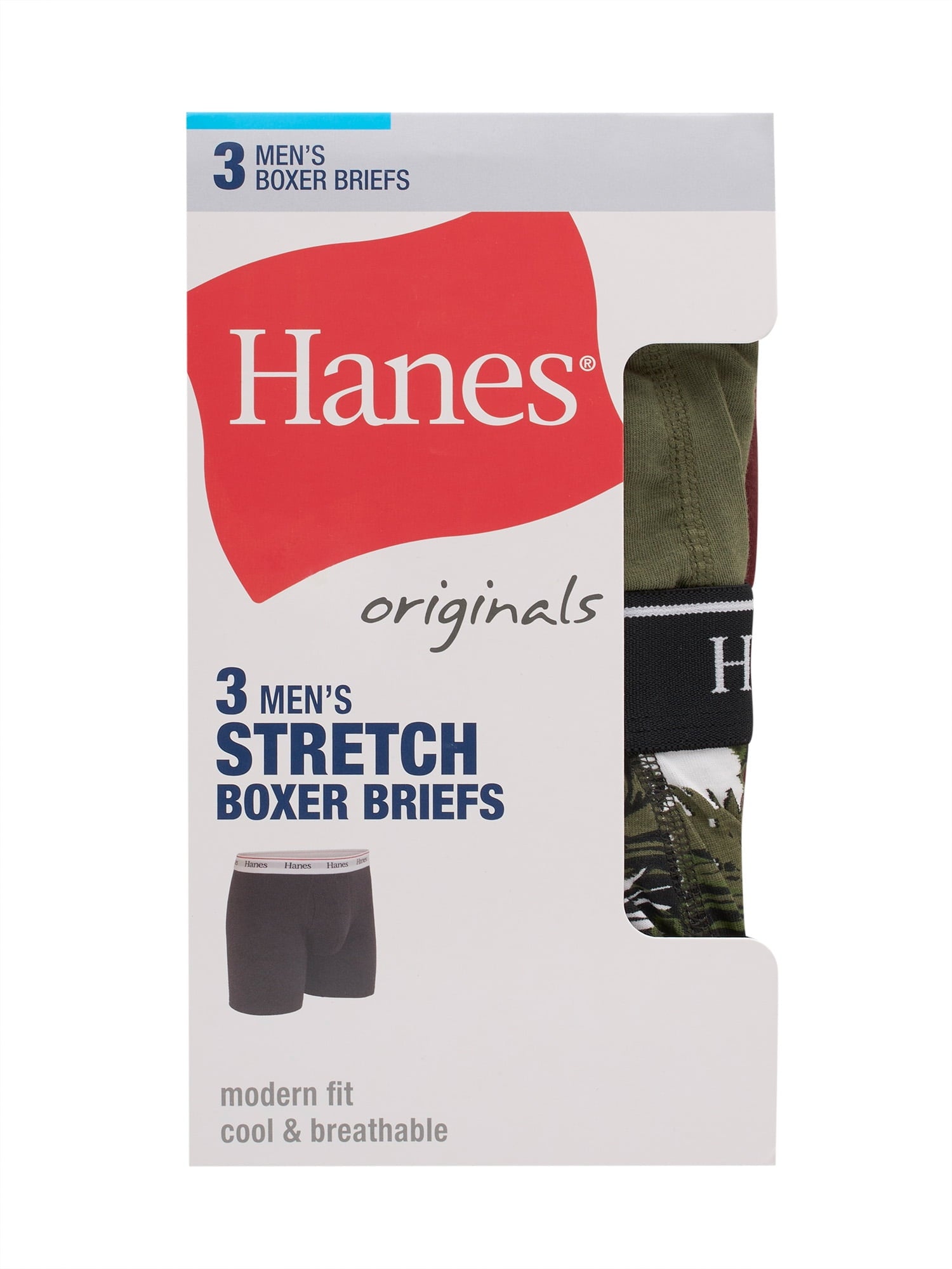 Underwear Boxer Briefs Pack, 3-Pack,Cotton-Stretch Moisture-Wicking Underwear for Men