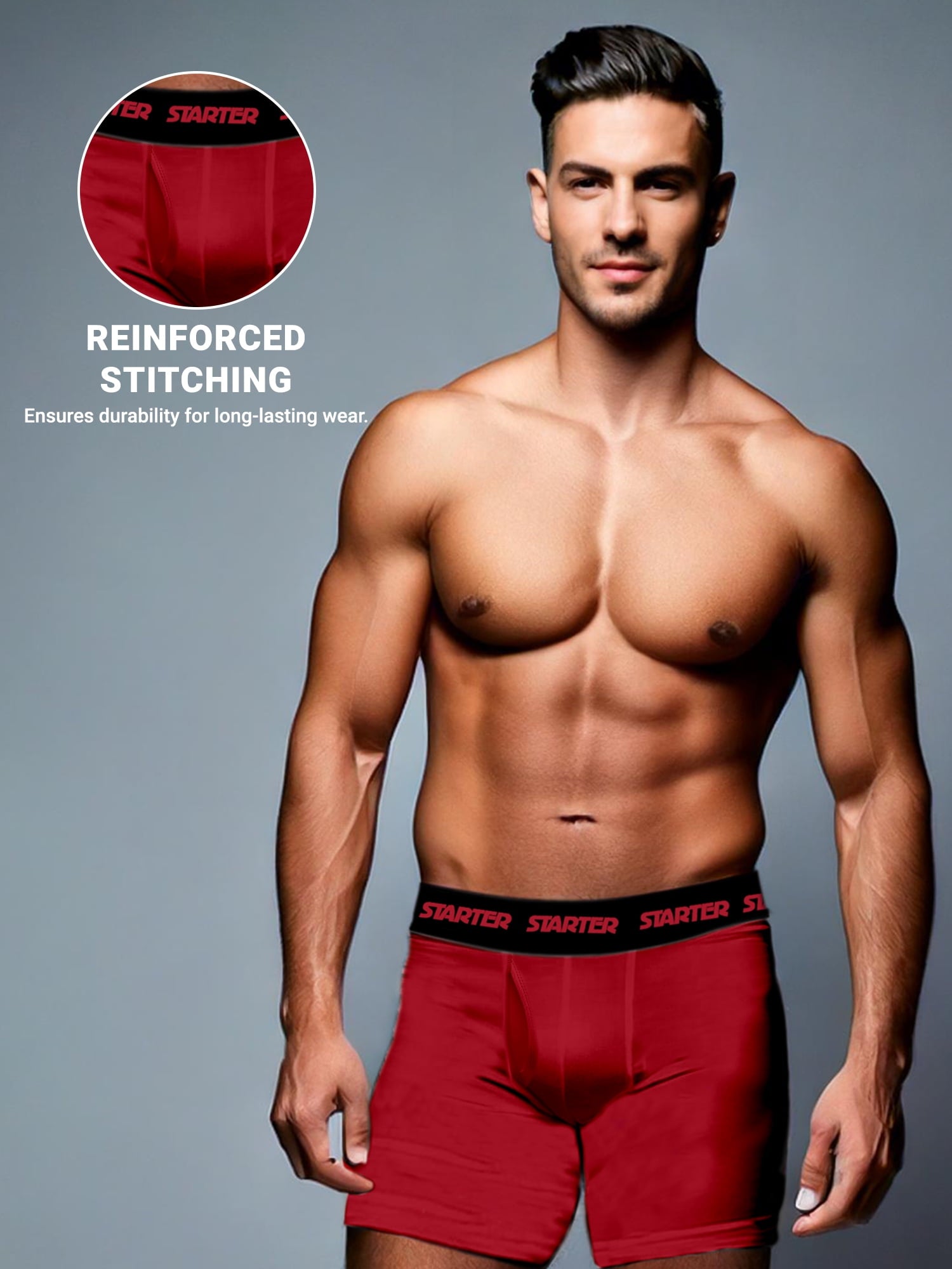 Starter Men's and Big Men’s Stretch Cotton Boxer Briefs, 6-Pack, Sizes S-5X