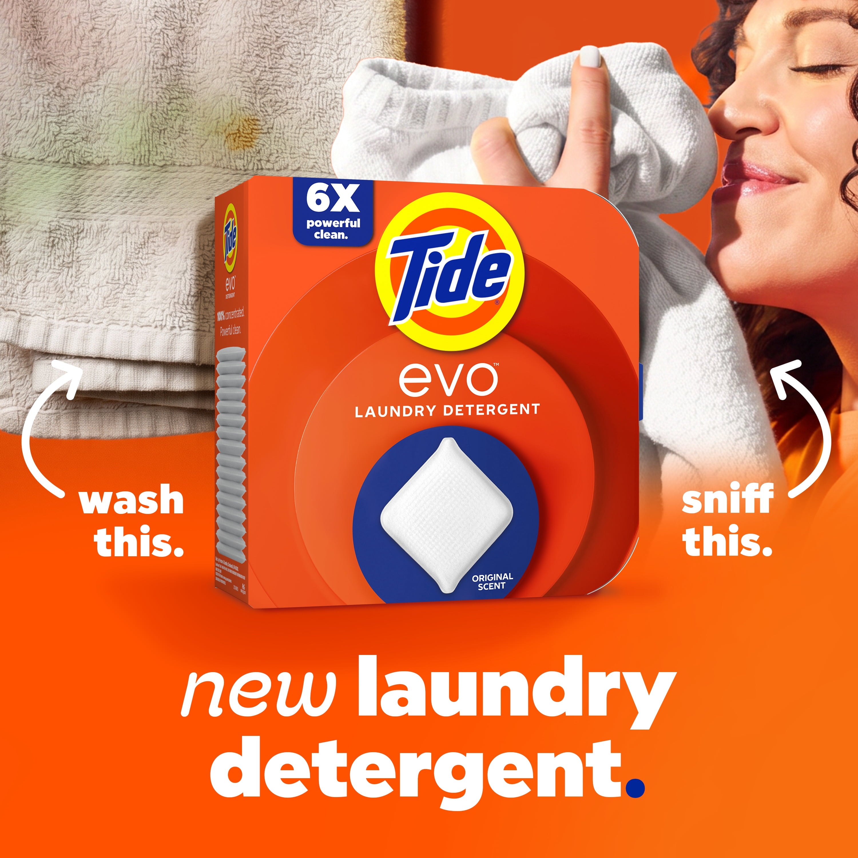 (4 pack) Tide Evo Laundry Detergent Tiles, 100% Concentrated, 6X Cleaning Power, Spring Blast Scent, 16 Count