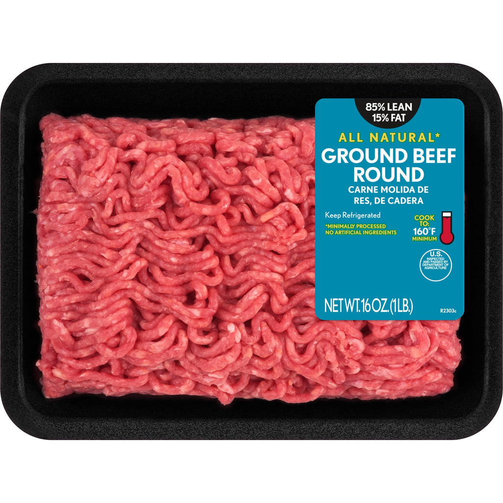 All Natural* 85% Lean/15% Fat Ground Beef Round, 1 lb Tray