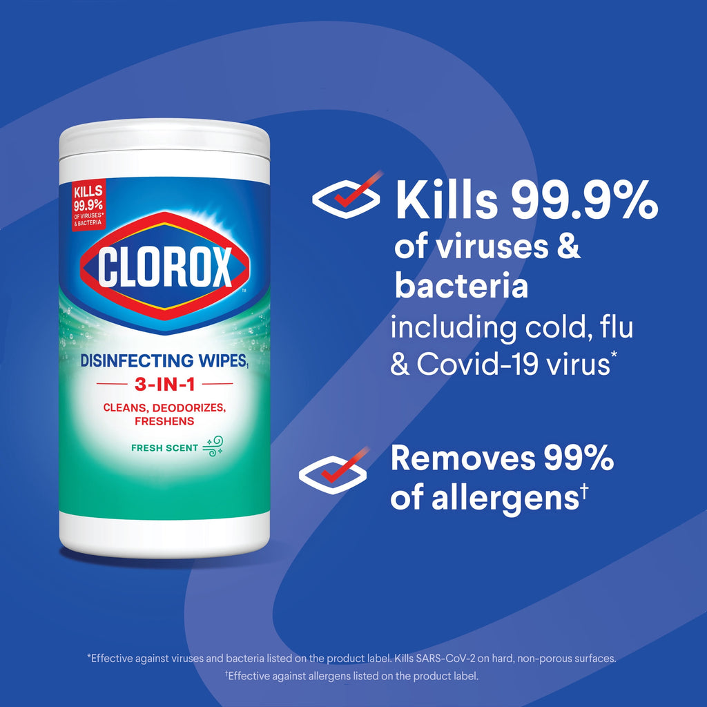 Clorox Disinfecting Cleaning Wipes, Bleach Free, Crisp Lemon, 35 Count