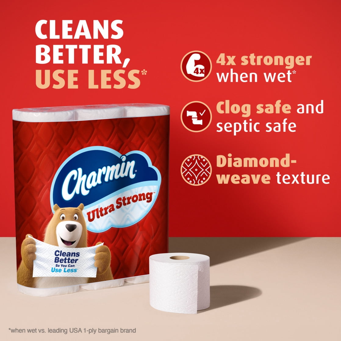 Charmin Ultra Strong Toilet Paper 24 Mega XL Rolls, 330 Sheets Per Roll