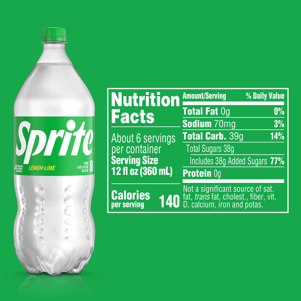 Sprite Lemon-Lime Caffeine Free Soda Pop Bottle, 2 Liters