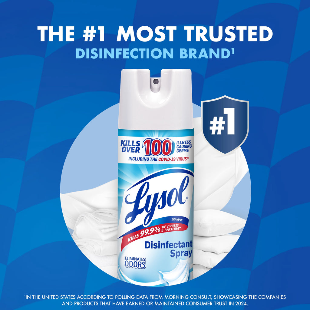 Lysol Disinfectant Spray, Sanitizing and Antibacterial Spray, Deodorizer, Crisp Linen, 19 oz