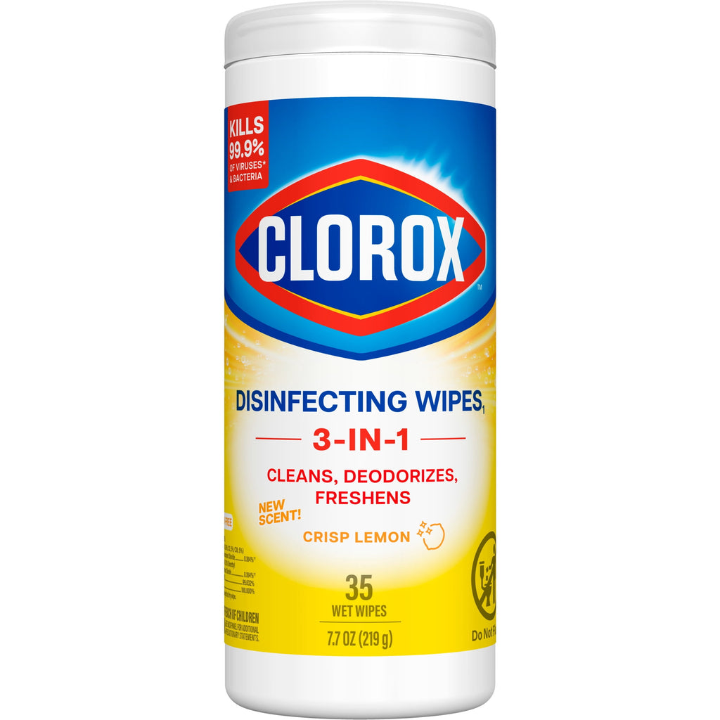 Clorox Disinfecting Cleaning Wipes, Bleach Free, Crisp Lemon, 35 Count