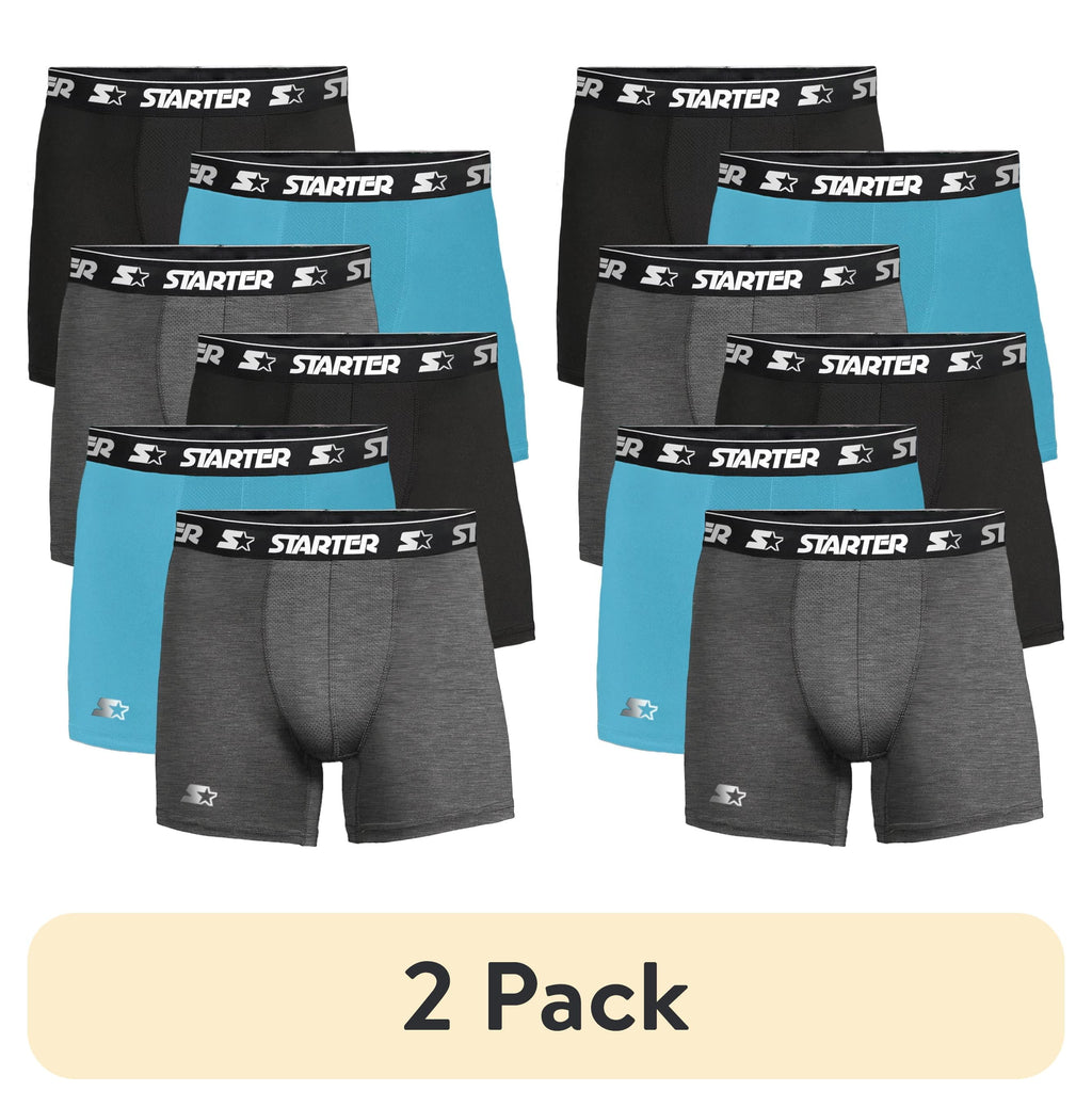 Starter Men's and Big Men’s Stretch Cotton Boxer Briefs, 6-Pack, Sizes S-5X