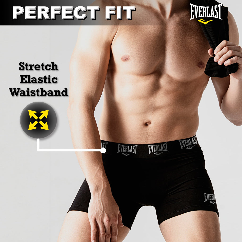 Everlast Men's Performance Underwear Stretch Boxer Briefs with Fly, 6-Pack