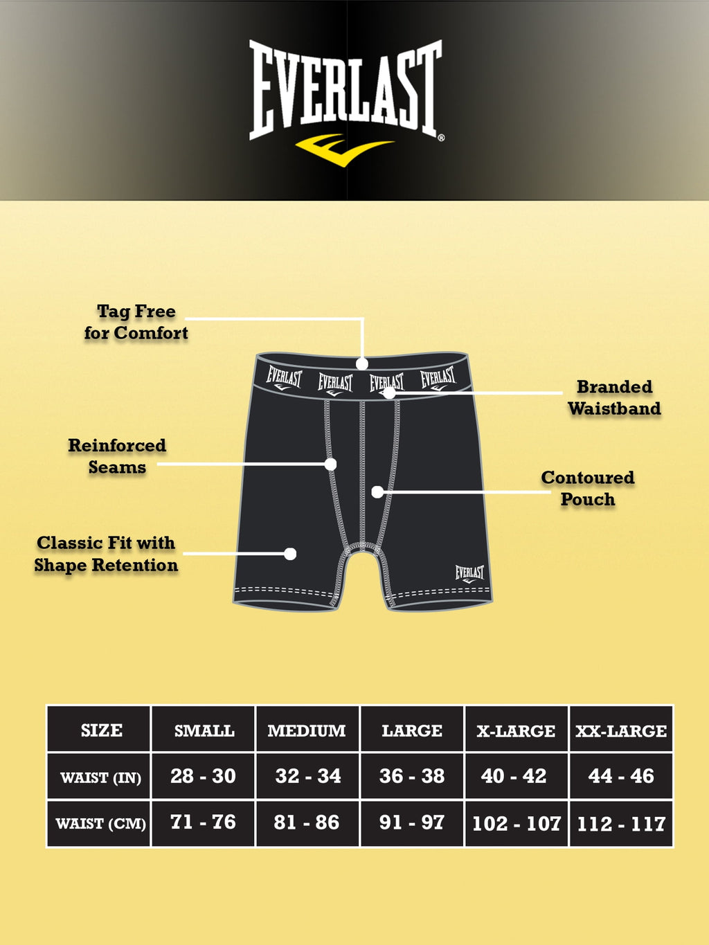Everlast Mens Boxer Briefs Breathable Cotton Underwear Pack, 6-Pack