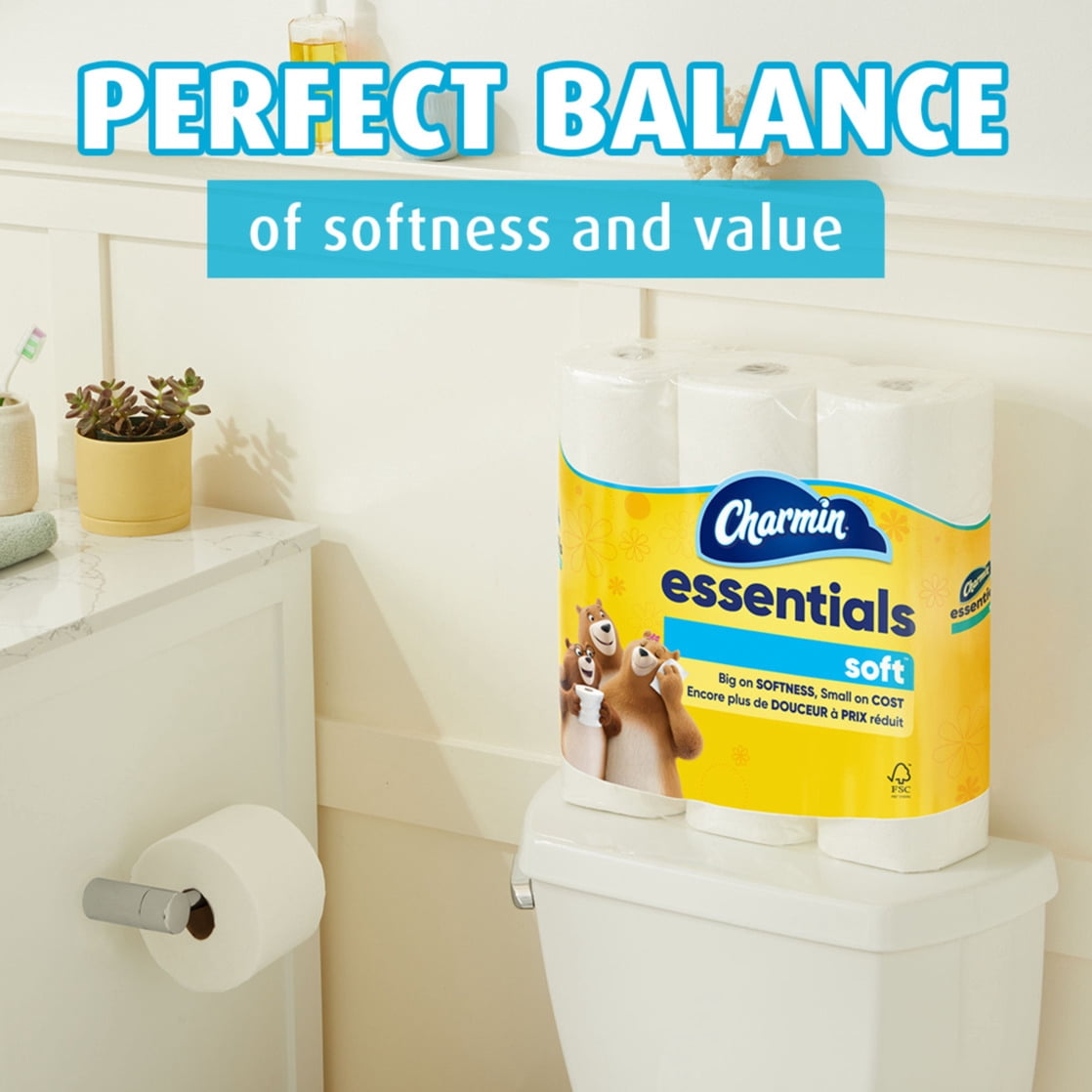 Charmin Essentials Soft Toilet Paper 12 Mega Rolls, 330 Sheets Per Roll