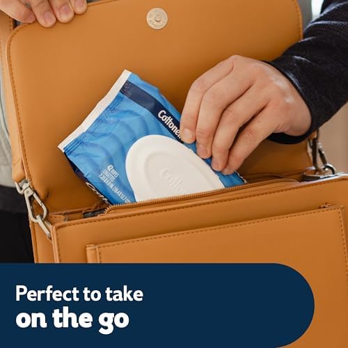 Cottonelle Fresh Feel Flushable Wet Wipes, Adult Wet Wipes, 8 Flip-Top Packs, 42 Wipes Per Pack (336 Total Wipes), Packaging May Vary