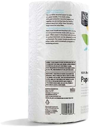 365 by Whole Foods Market, 100% Recycled Jumbo Paper Towels, Ultra-Strong, 135 Sheets per Roll, 1 Count