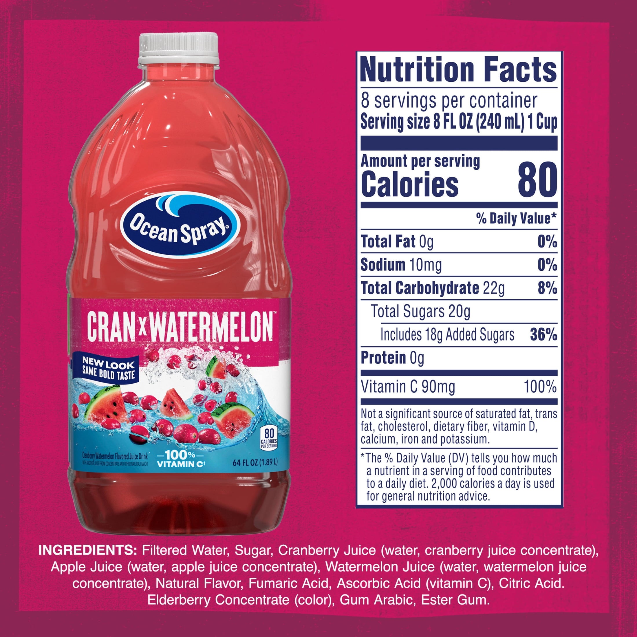 Ocean Spray® Cran-Watermelon™ Cranberry Watermelon Juice Drink, 64 fl oz Bottle