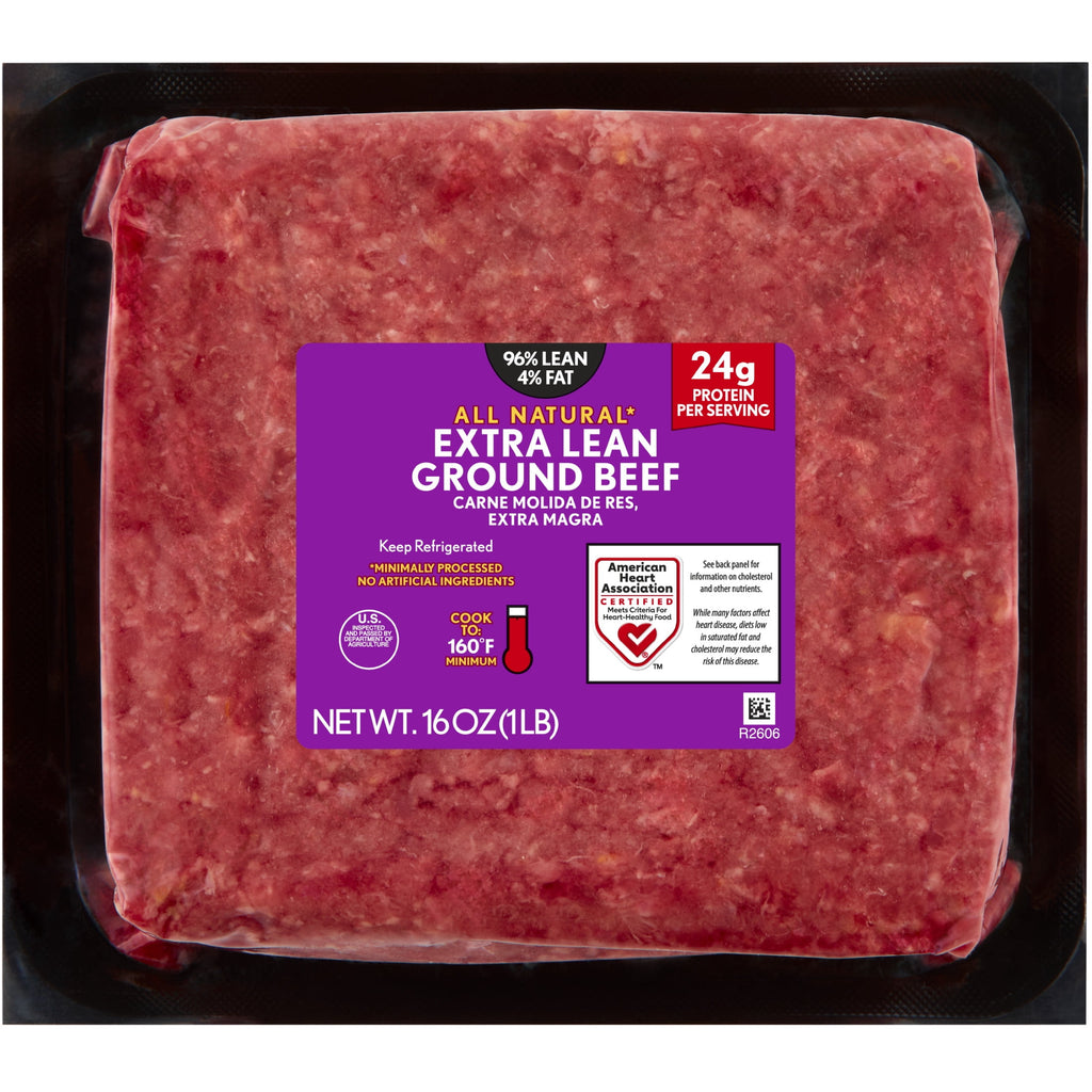 All Natural Extra Lean Ground Beef 96% Lean/4% Fat, 1 lb