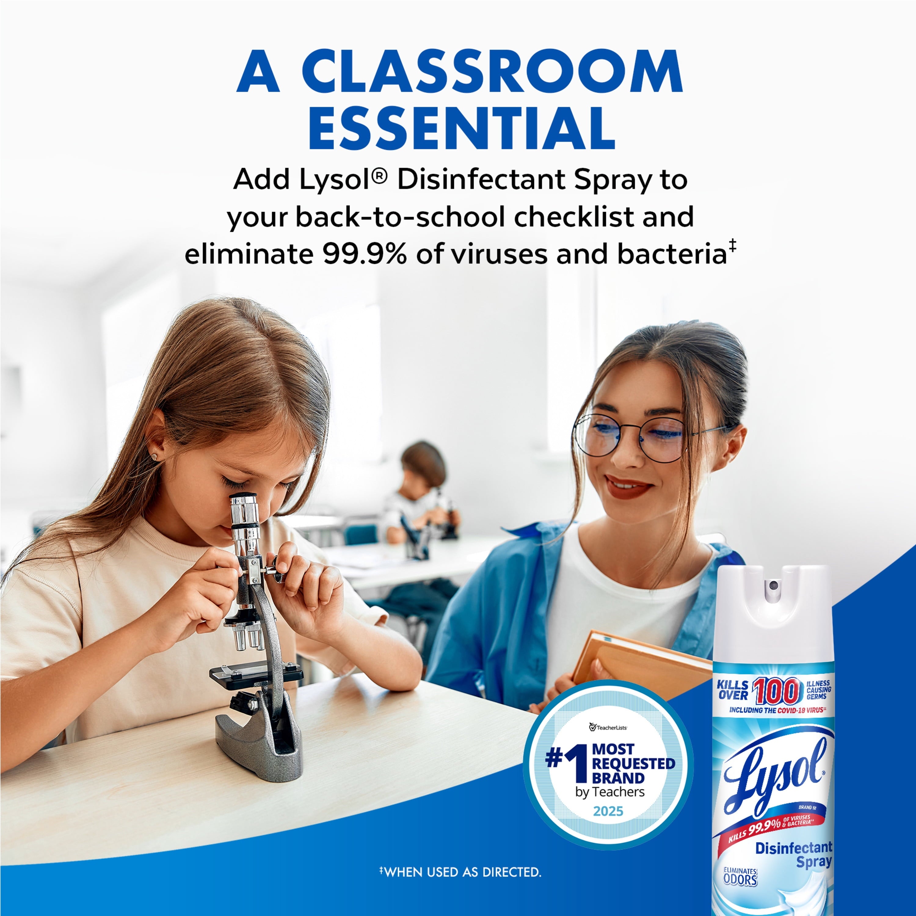 Lysol Disinfectant Spray, Sanitizing and Antibacterial Spray, Deodorizer, Crisp Linen, 19 oz