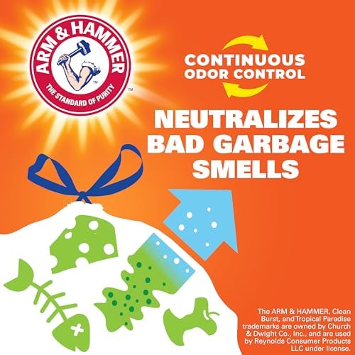 Hefty Ultra Strong 13 Gallon Trash Bags, Tall Kitchen, Drawstring Closure, Odor Control, White, Lavender, Sweet Vanilla, 80 Count