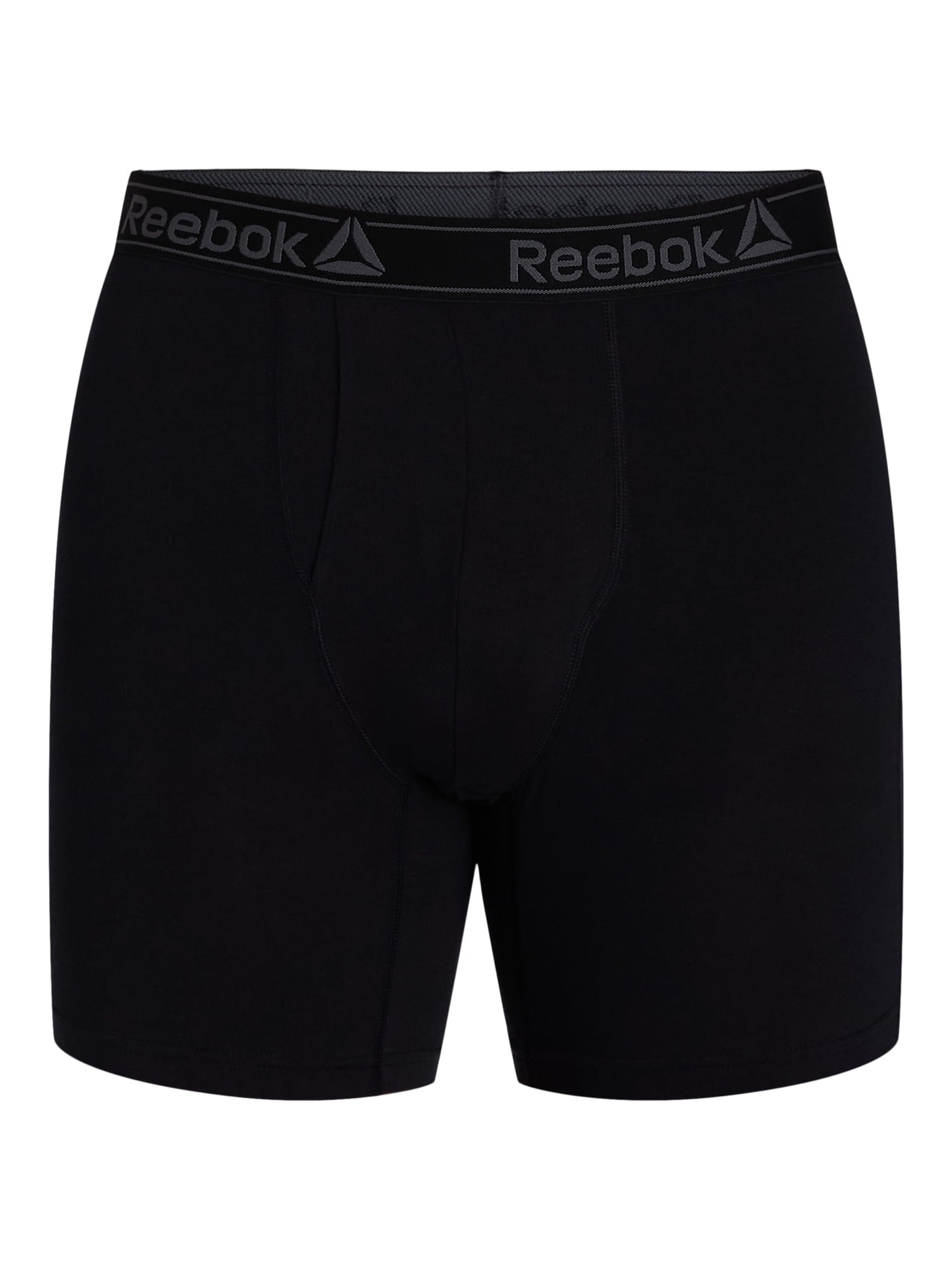 Reebok Men's Underwear Performance Cotton Stretch Regular Leg Boxer Briefs, 6-Pack