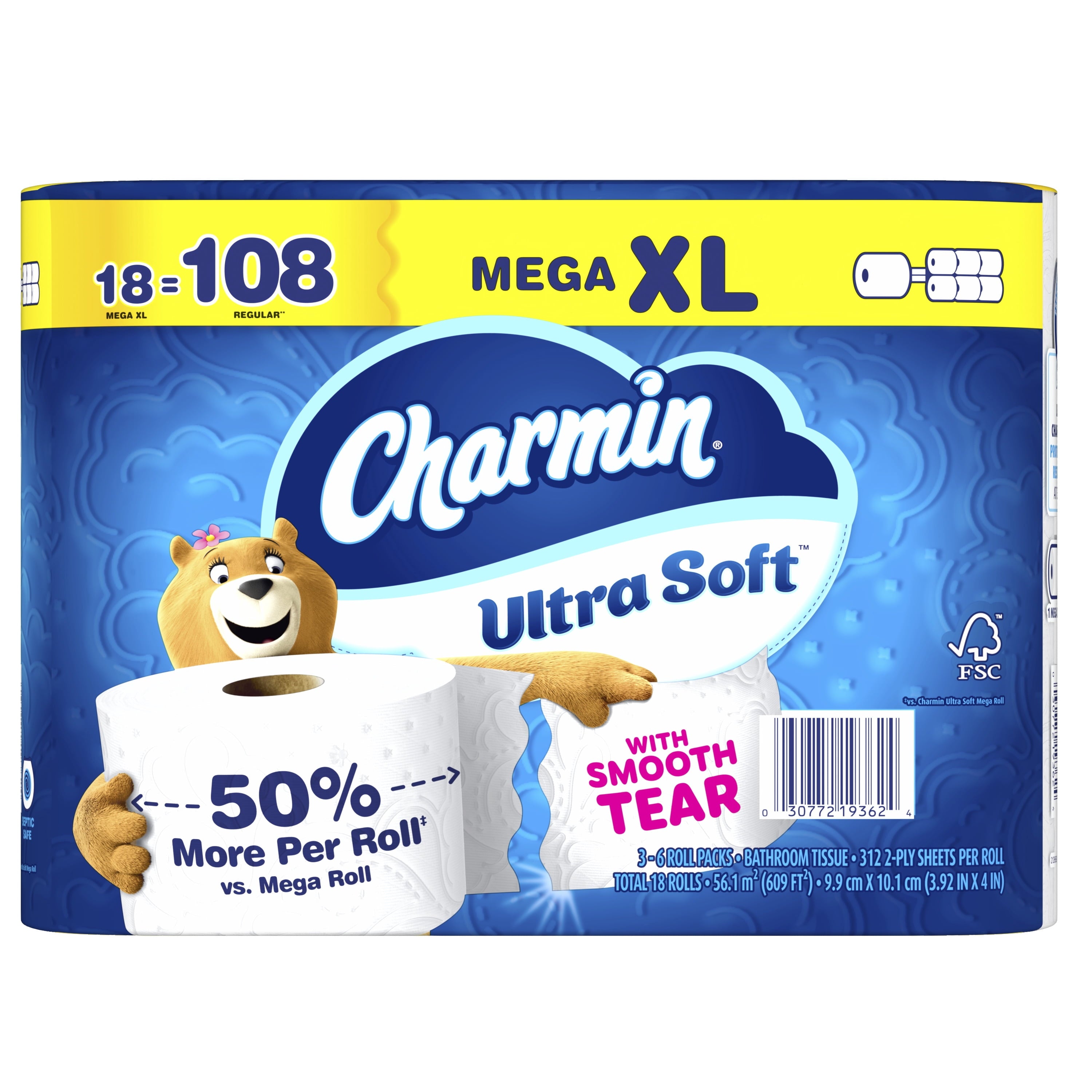 Charmin Toilet Paper Ultra Soft, 24 Mega XL Rolls