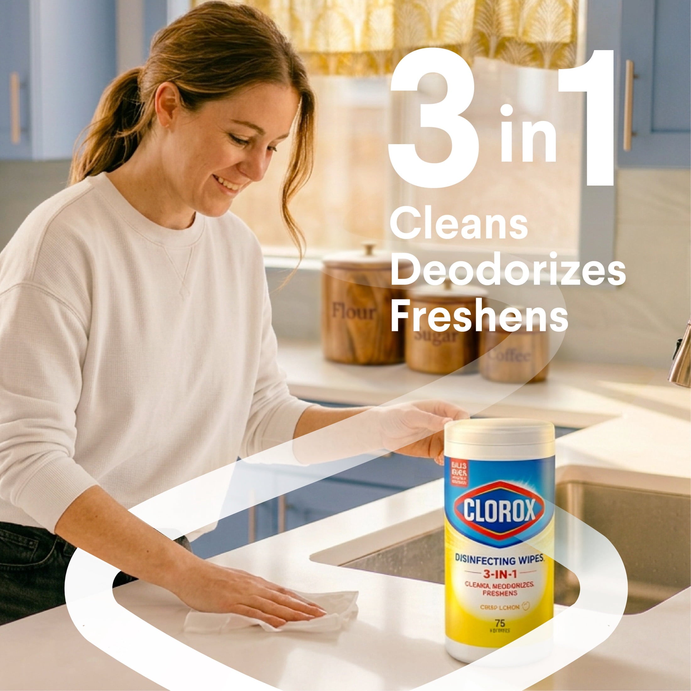 Clorox Disinfecting Cleaning Wipes, Bleach Free, Crisp Lemon, 35 Count