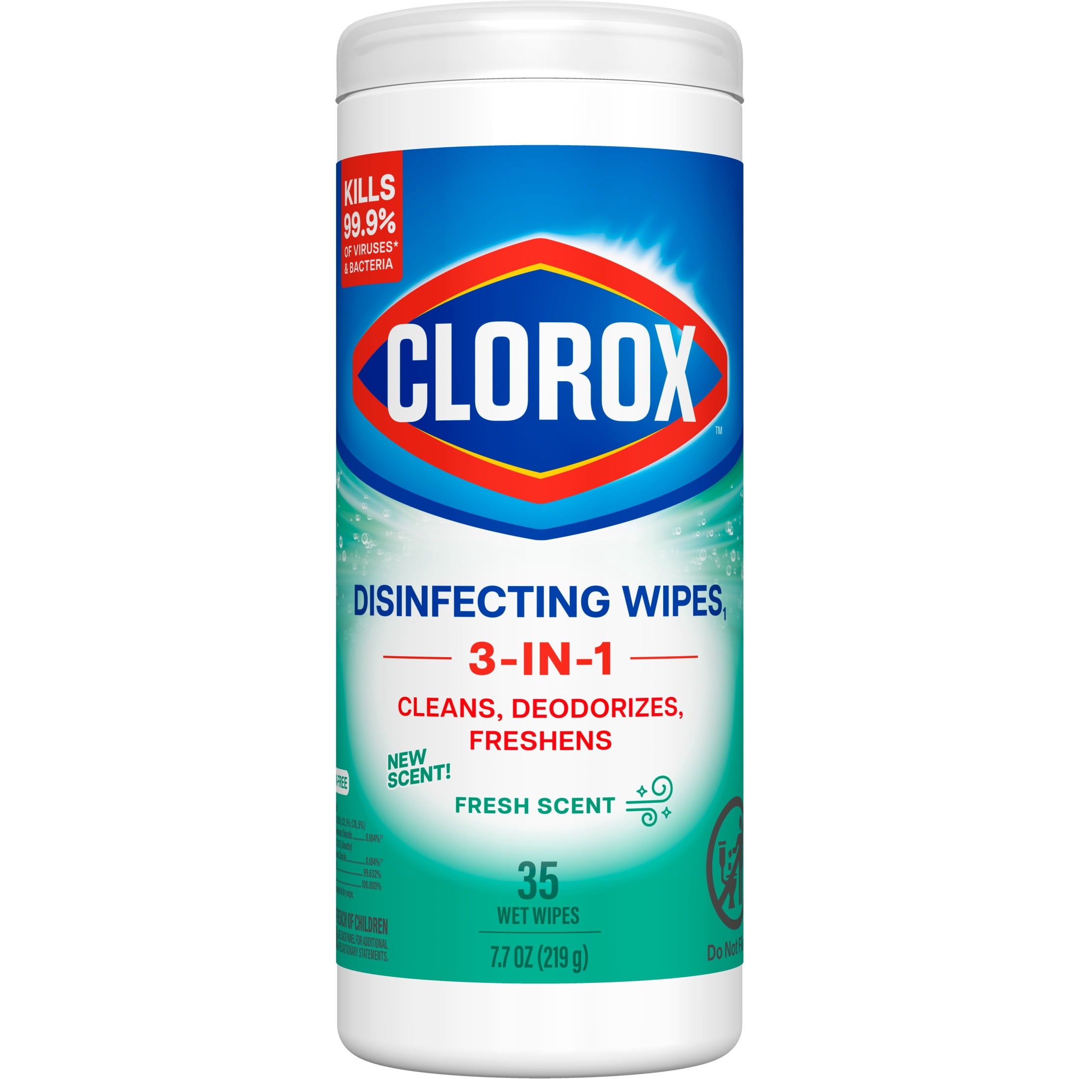 Clorox Disinfecting Cleaning Wipes, Bleach Free, Crisp Lemon, 35 Count