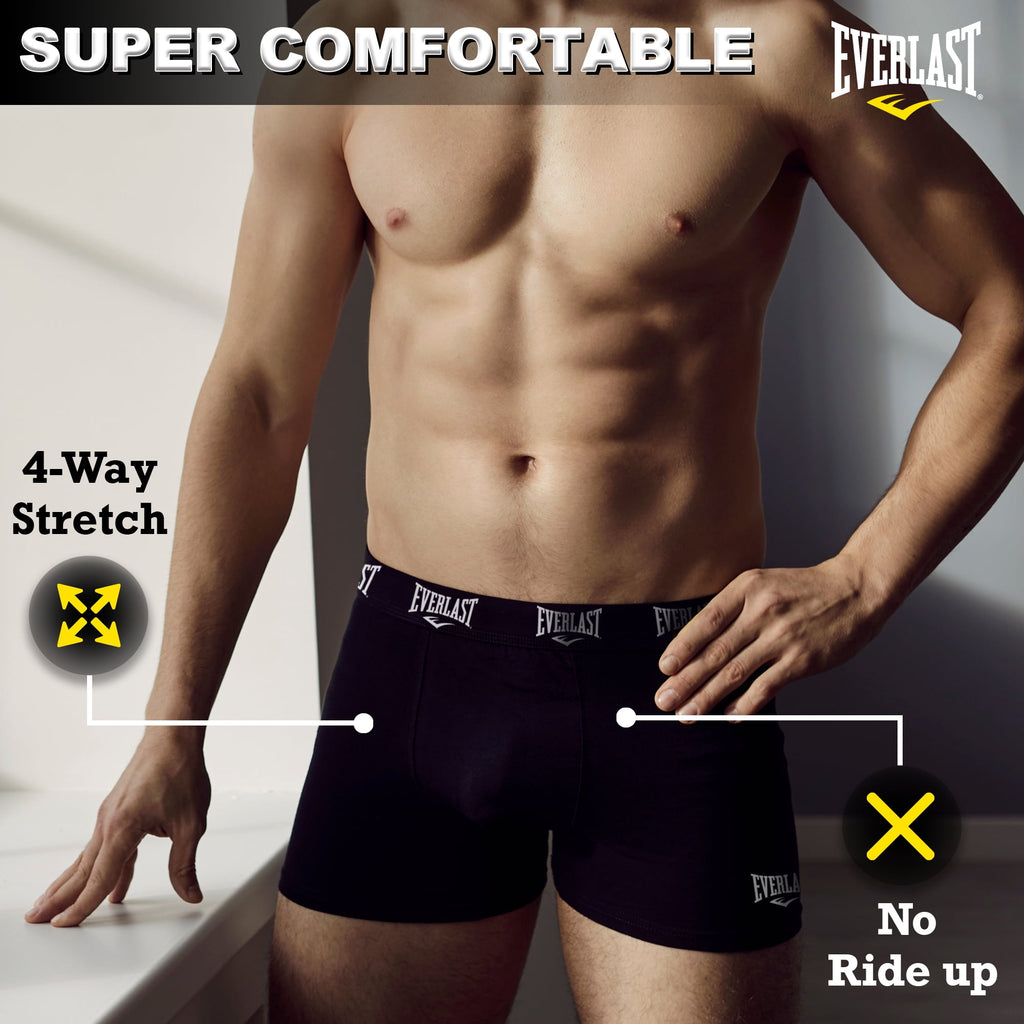 Everlast Mens Boxer Briefs Breathable Cotton Underwear Pack, 6-Pack