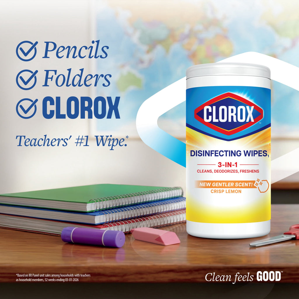 Clorox Disinfecting Cleaning Wipes, Bleach Free, Crisp Lemon, 35 Count