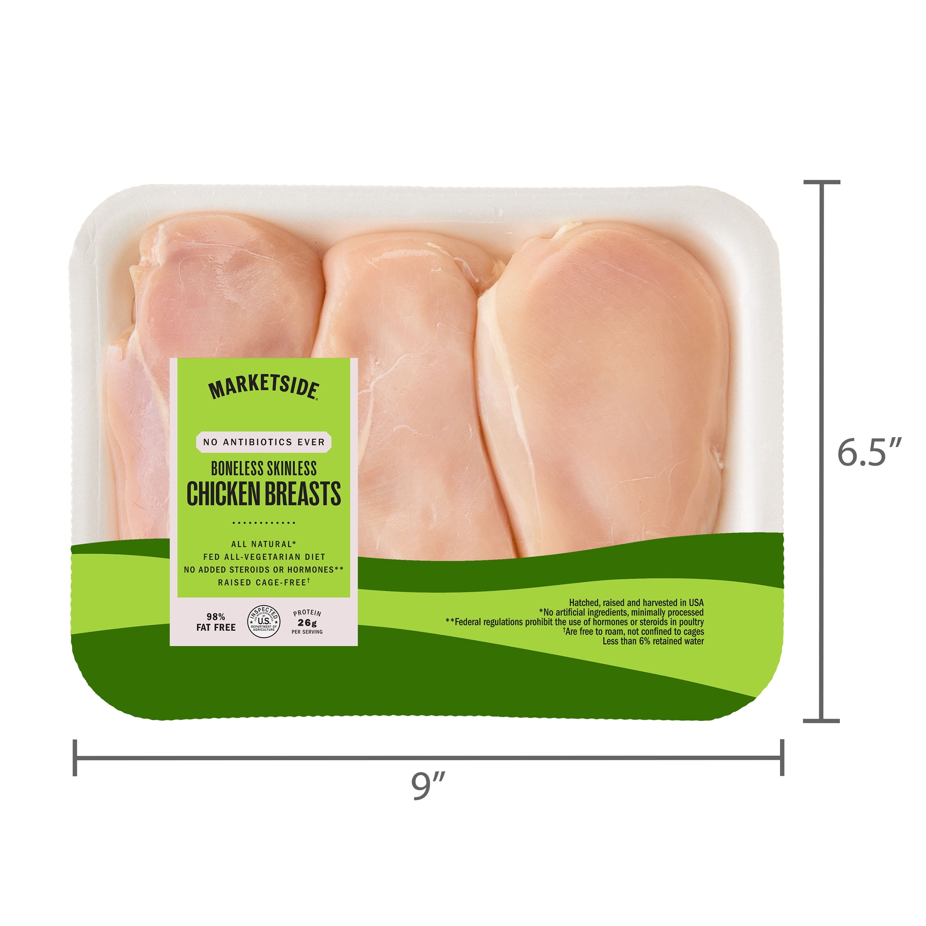 Marketside Antibiotic-Free Boneless Skinless Chicken Breasts, 1.3 - 3.0 lb