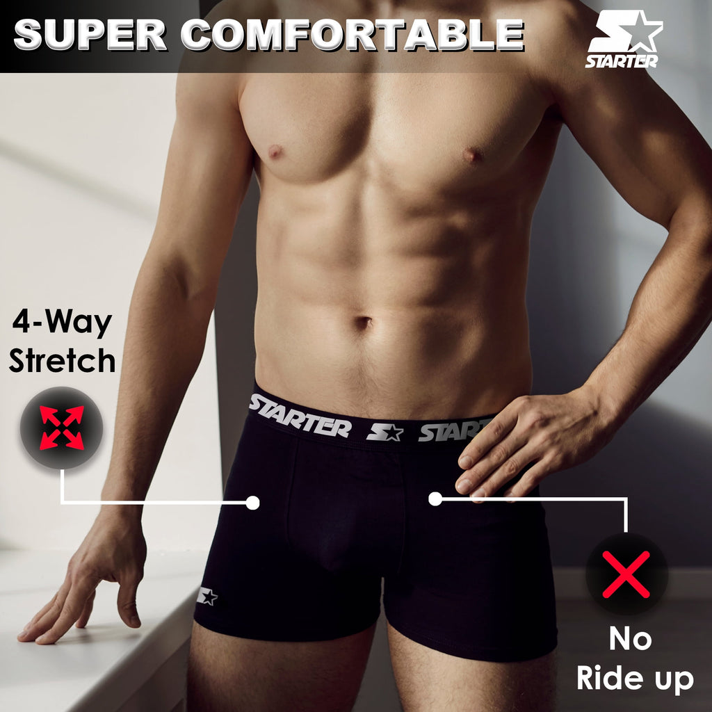 Starter Men's and Big Men’s Stretch Cotton Boxer Briefs, 6-Pack, Sizes S-5X