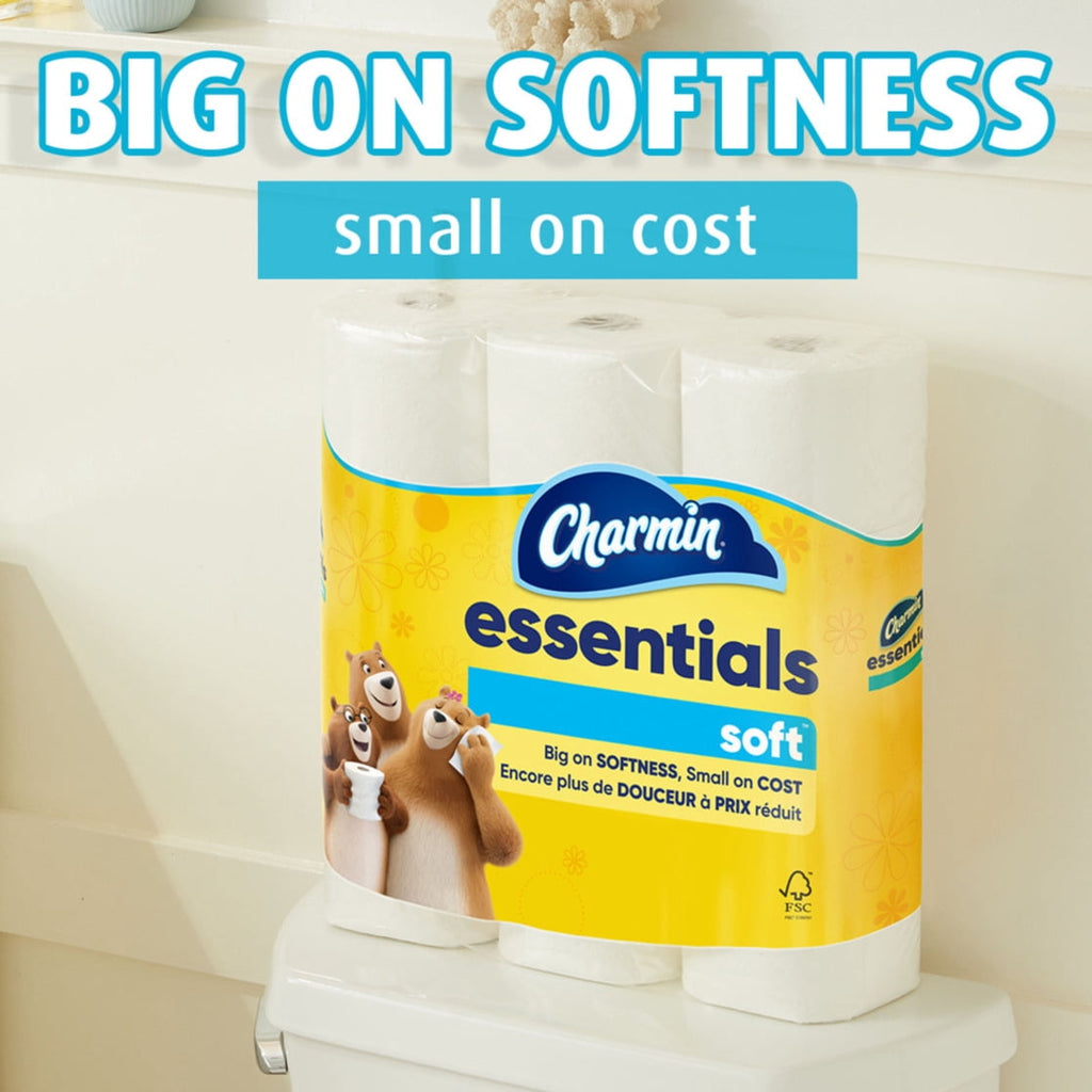 Charmin Essentials Soft Toilet Paper 12 Mega Rolls, 330 Sheets Per Roll
