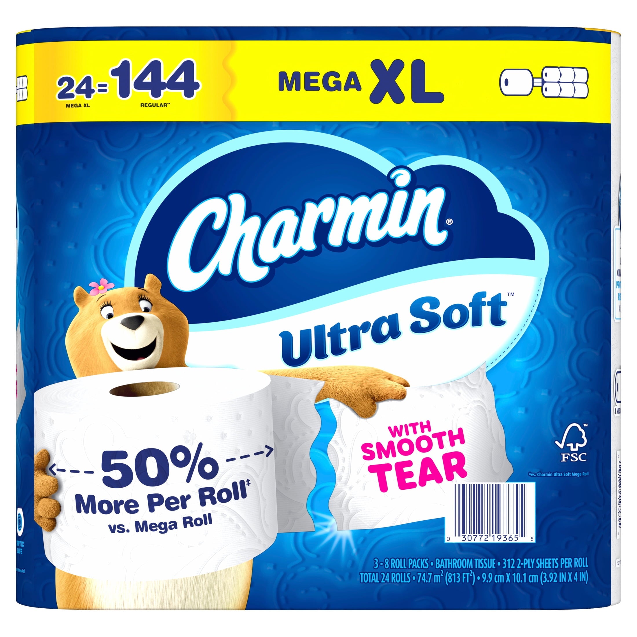 Charmin Toilet Paper Ultra Soft, 24 Mega XL Rolls