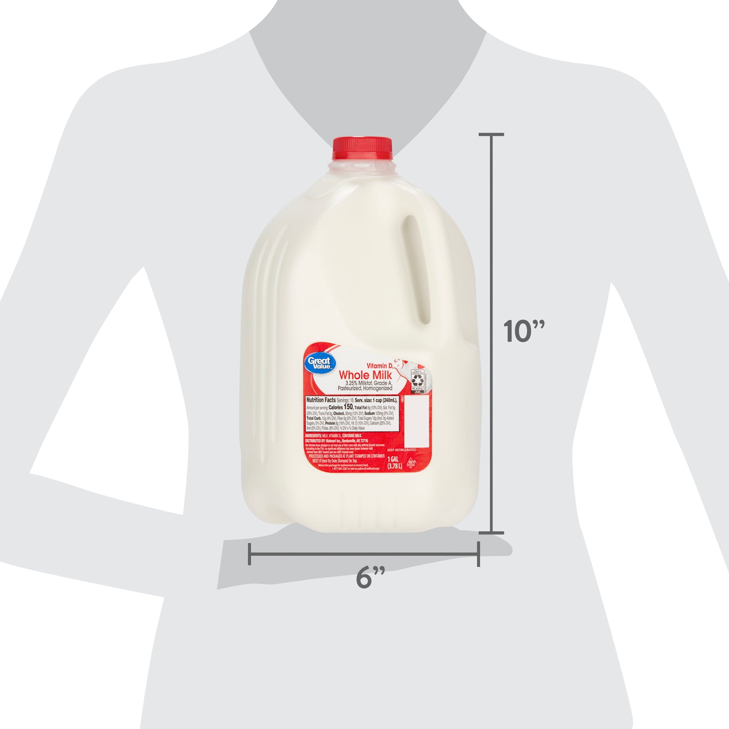 Great Value Whole Vitamin D Milk, Gallon