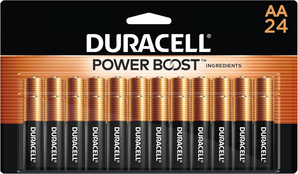 Duracell Coppertop Double AA Batteries with Power Boost Ingredients, 24 Count (Pack of 1) Long-lasting Alkaline Double AA Battery for Household and Office Devices