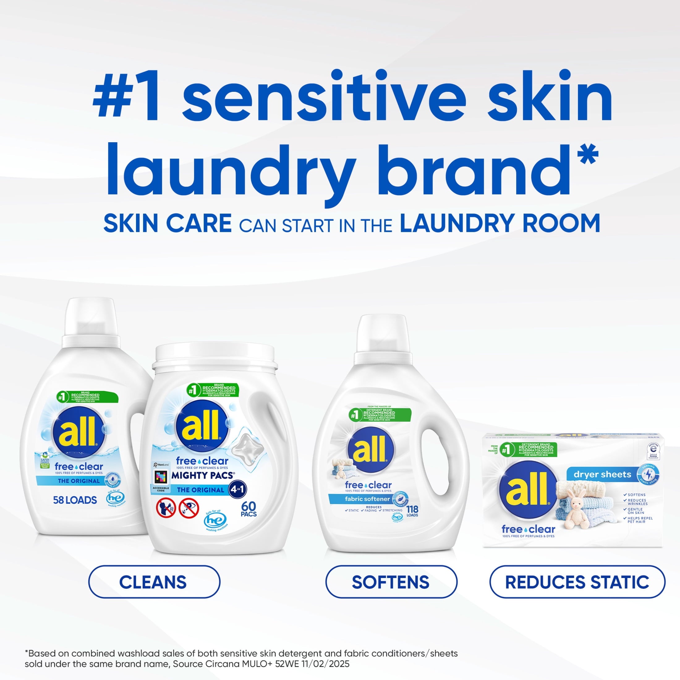 all Free Clear Liquid Laundry Detergent, 30 oz, 24 Loads