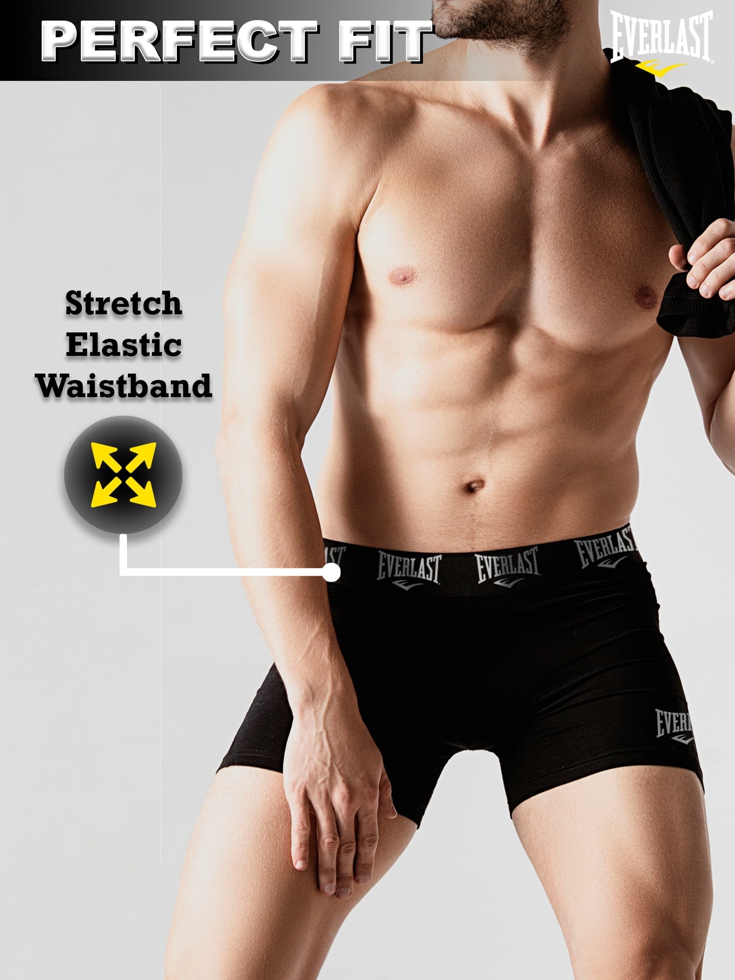 Everlast Mens Boxer Briefs Breathable Cotton Underwear Pack, 6-Pack