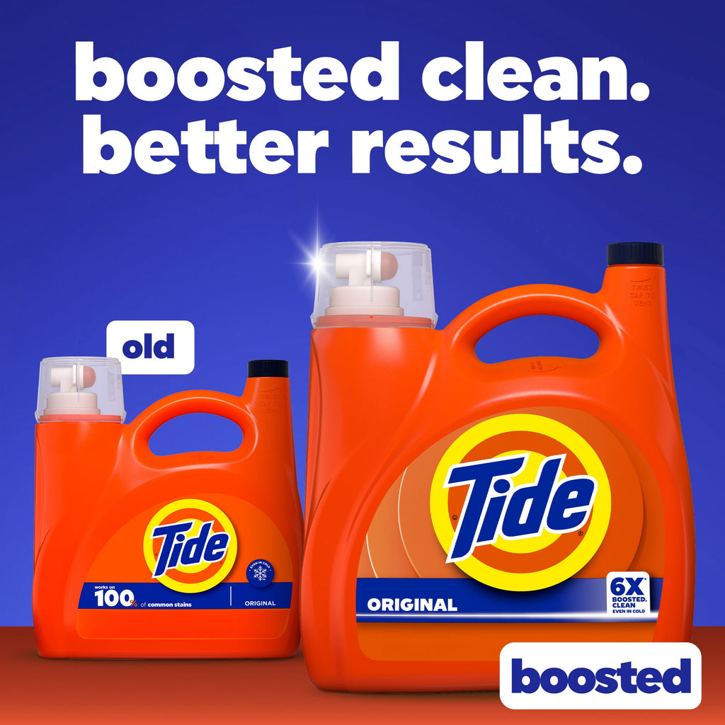 (2 pack) Tide Laundry Detergent Liquid with 6X Boosted Cleaning Power, Original Scent, 125 fl oz, 100 Loads