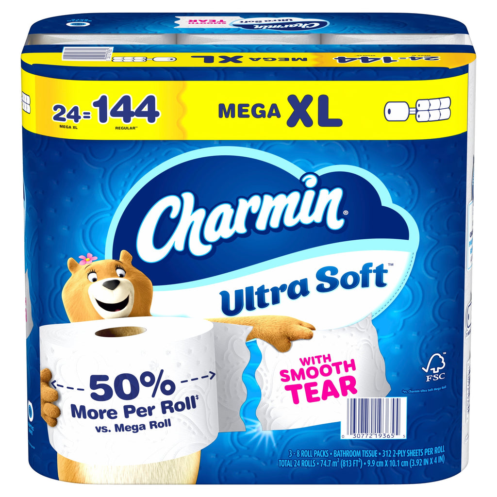 Charmin Toilet Paper Ultra Soft, 24 Mega XL Rolls