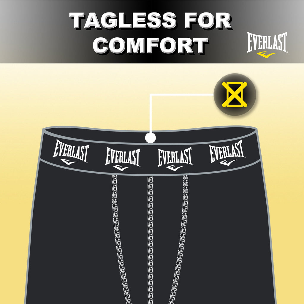 Everlast Mens Boxer Briefs Breathable Cotton Underwear Pack, 6-Pack