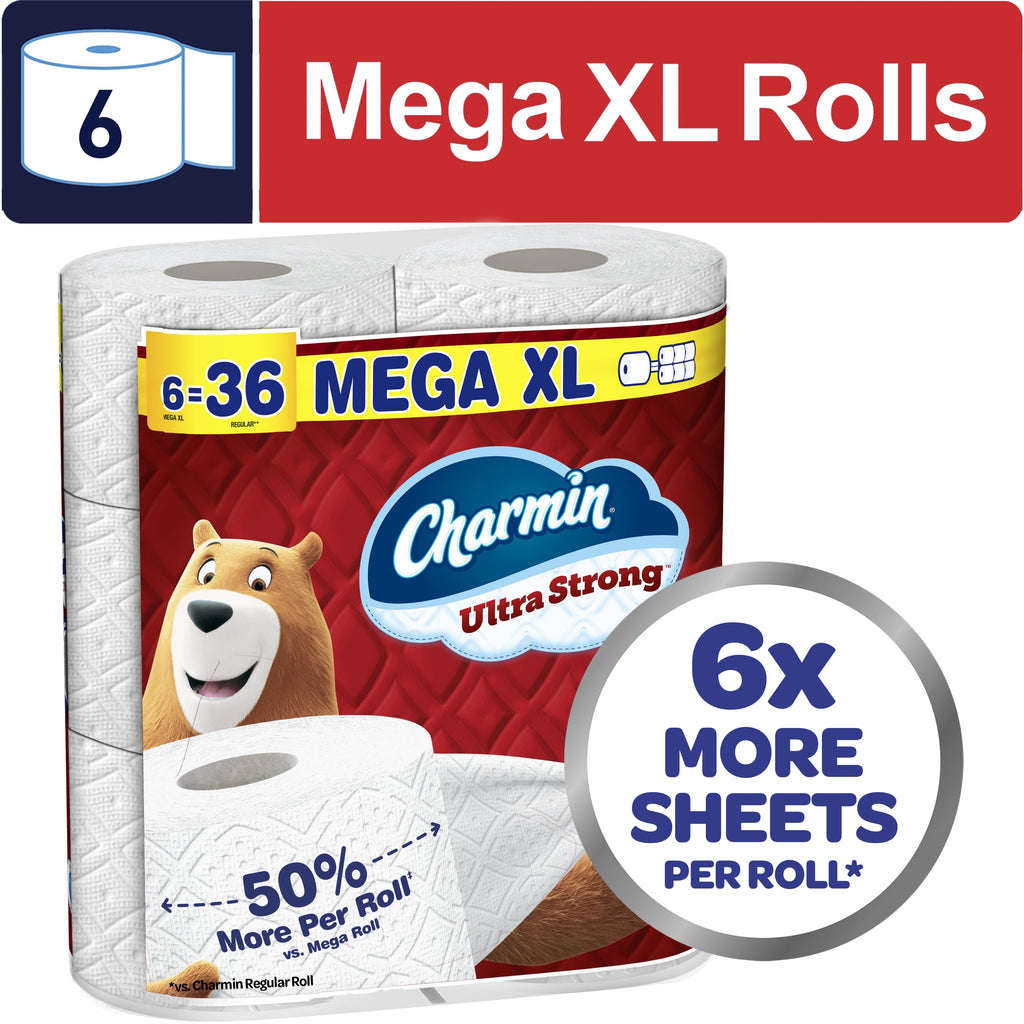 Charmin Ultra Strong Toilet Paper 24 Mega XL Rolls, 330 Sheets Per Roll
