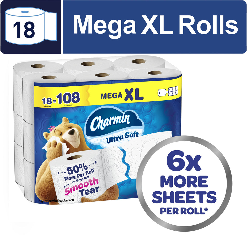Charmin Toilet Paper Ultra Soft, 24 Mega XL Rolls