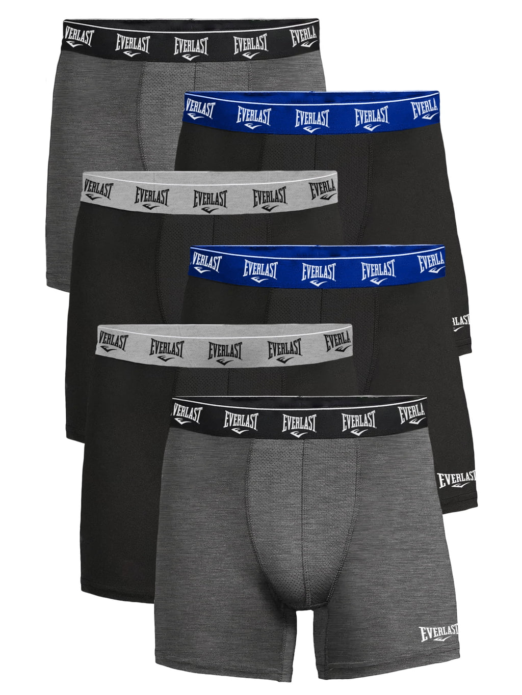 Everlast Mens Boxer Briefs Breathable Cotton Underwear Pack, 6-Pack