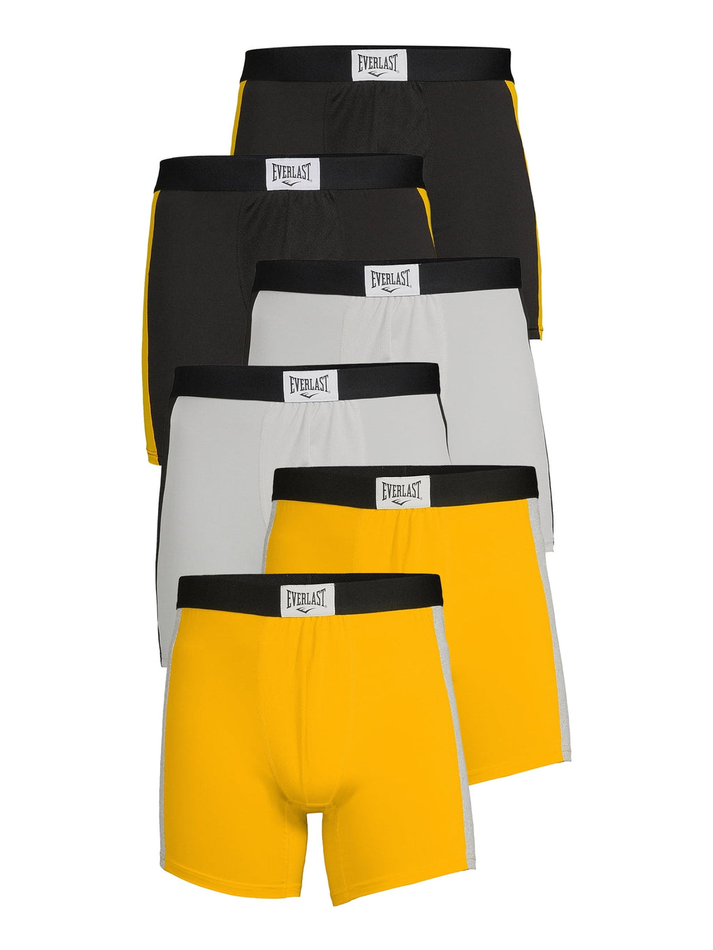 Everlast Men's Performance Underwear Stretch Boxer Briefs with Fly, 6-Pack