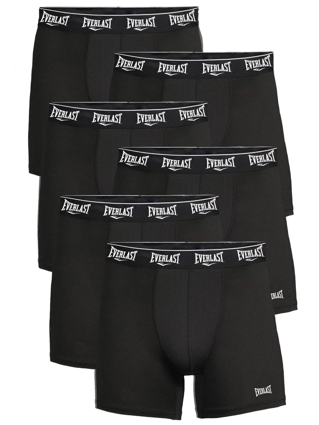 Everlast Men's Performance Underwear Stretch Boxer Briefs with Fly, 6-Pack
