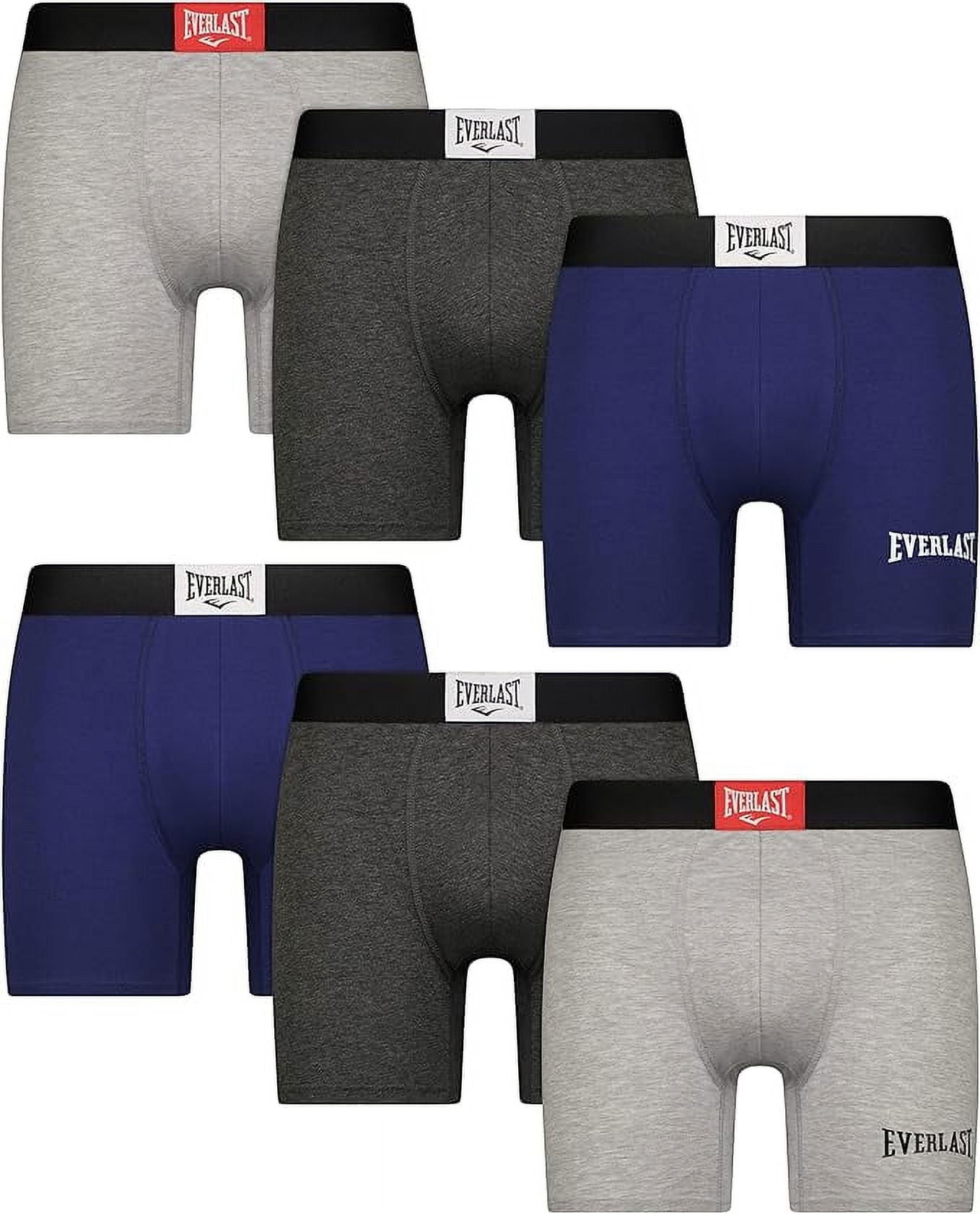 Everlast Mens Boxer Briefs Breathable Cotton Underwear Pack, 6-Pack