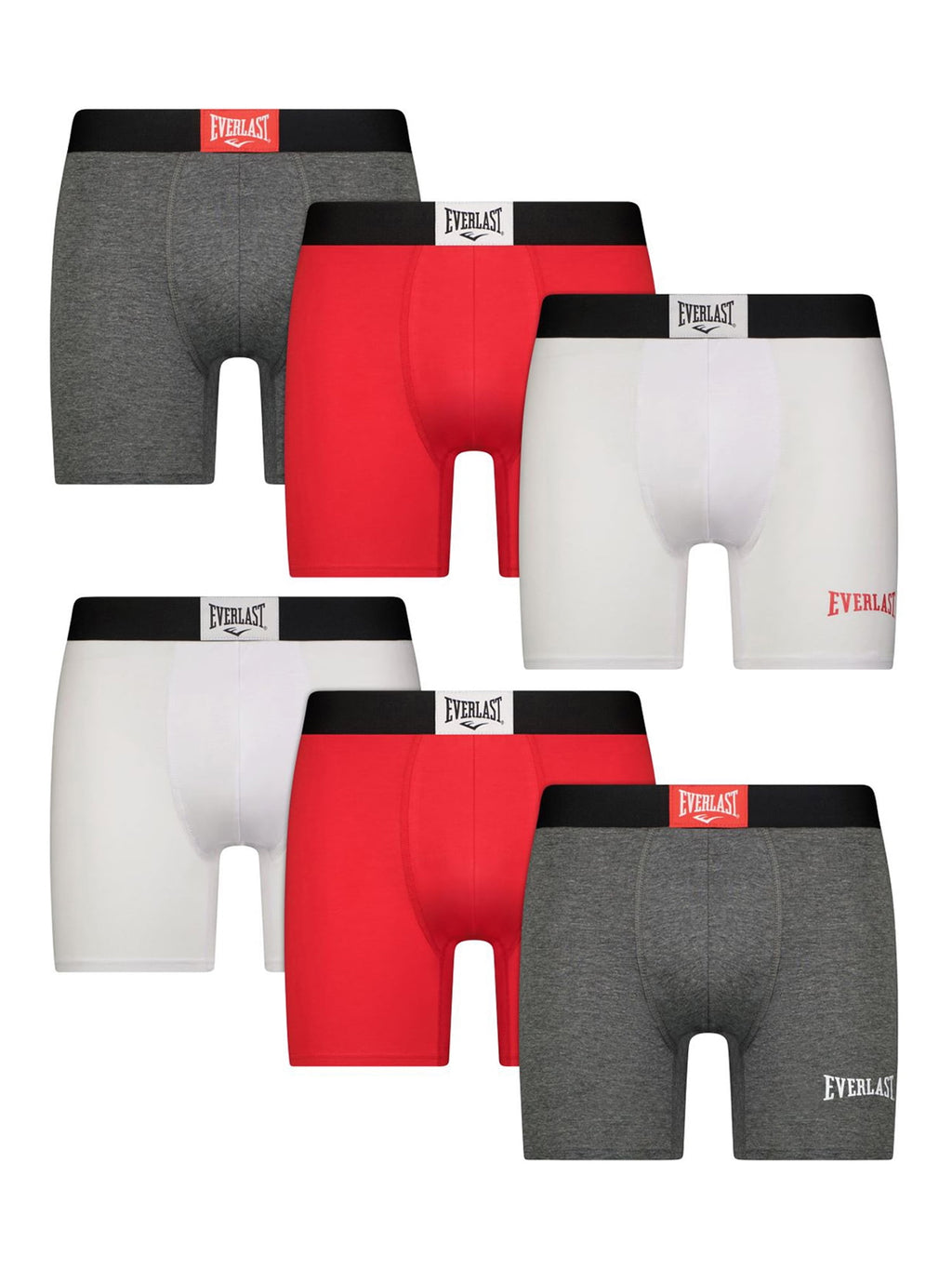 Everlast Mens Boxer Briefs Breathable Cotton Underwear Pack, 6-Pack