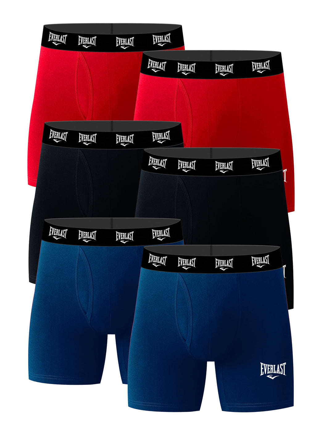 Everlast Mens Boxer Briefs Breathable Cotton Underwear Pack, 6-Pack