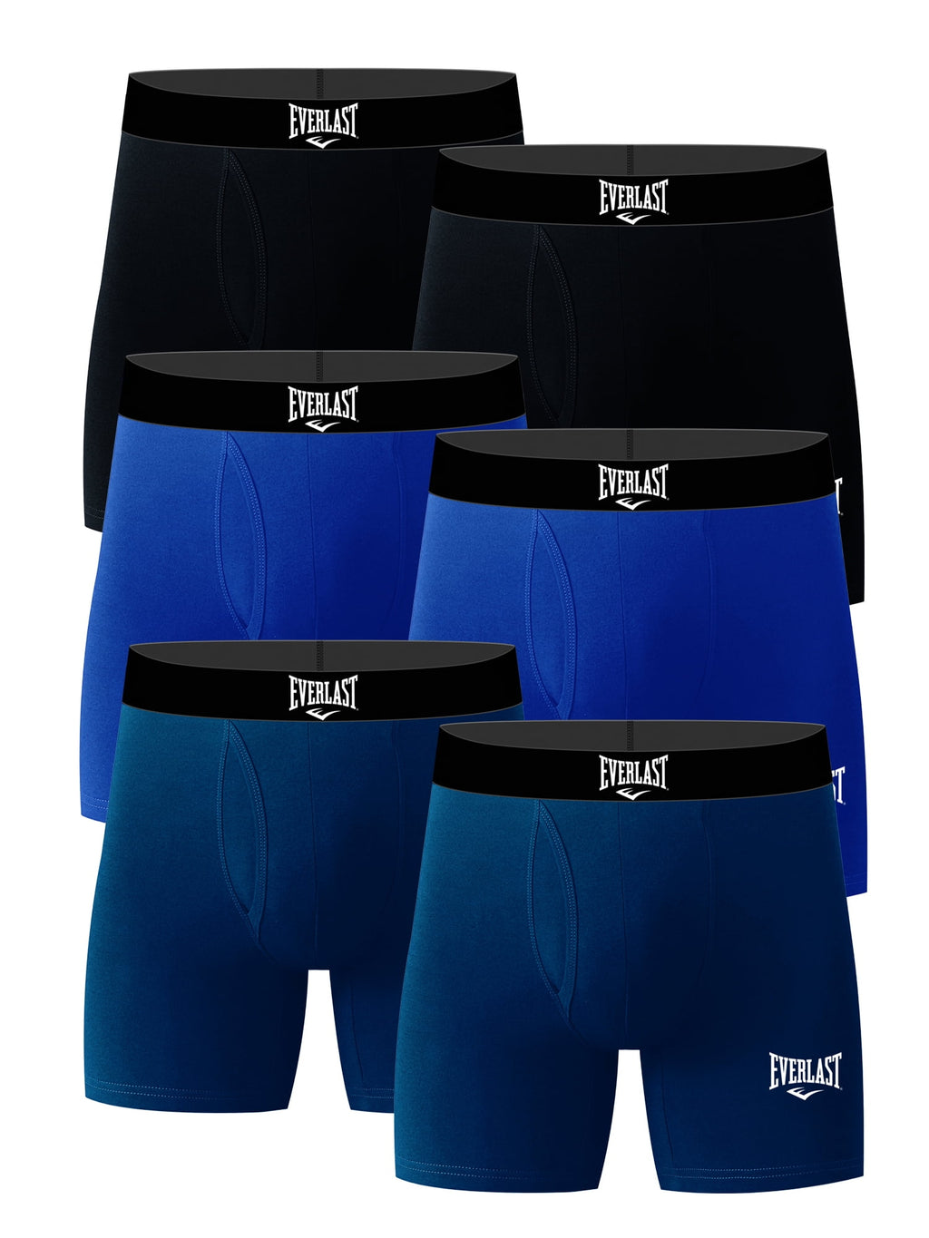 Everlast Mens Boxer Briefs Breathable Cotton Underwear Pack, 6-Pack