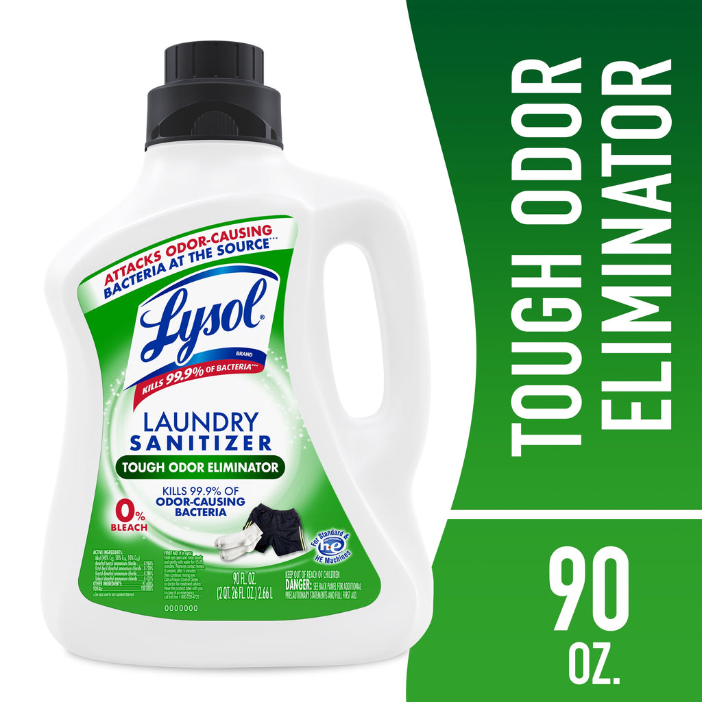 Lysol Tough Odor Eliminator Laundry Sanitizer Additive, 0% Bleach, Eliminates Odor Causing Bacteria, 41 fl oz