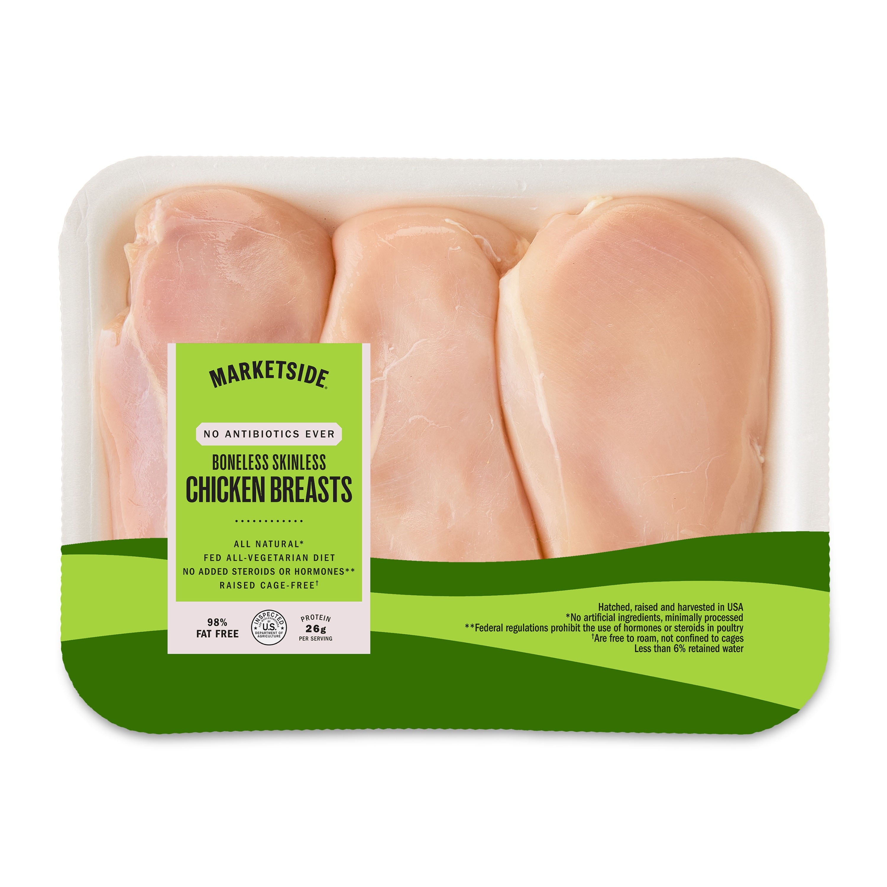 Marketside Antibiotic-Free Boneless Skinless Chicken Breasts, 1.3 - 3.0 lb