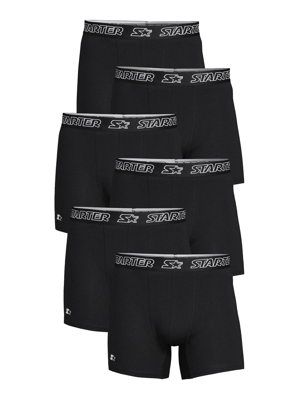Starter Men's and Big Men’s Stretch Cotton Boxer Briefs, 6-Pack, Sizes S-5X