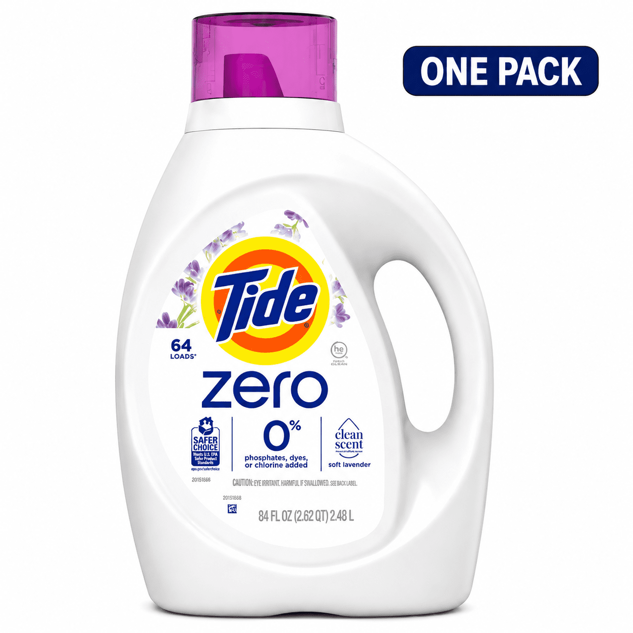 2X - Tide Lavender Scent Zero HE Compatible Soft Liquid Laundry Detergent - 84 fl oz