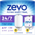 Zevo Flying Insect Indoor Fly Trap Full Size: Easy, Mess-Free Solution - Light Trap Catches & Kills House Flies, Fruit Flies, Gnats, & More (1 Plug in Device & 1 Cartridge)